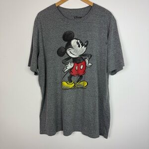 Disney Gray and Red Mickey Mouse Short Sleeve Tee
